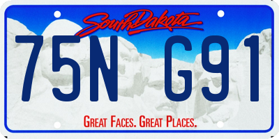 SD license plate 75NG91