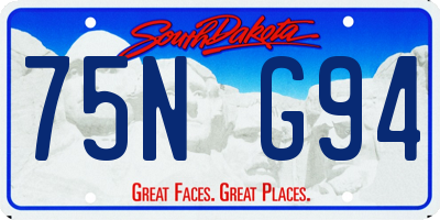SD license plate 75NG94
