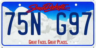 SD license plate 75NG97
