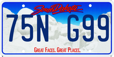 SD license plate 75NG99