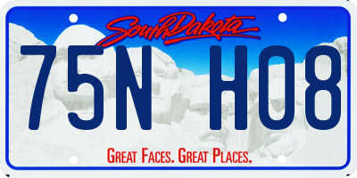 SD license plate 75NH08