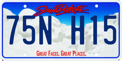 SD license plate 75NH15