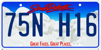 SD license plate 75NH16
