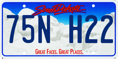SD license plate 75NH22