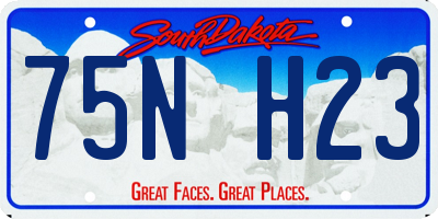 SD license plate 75NH23