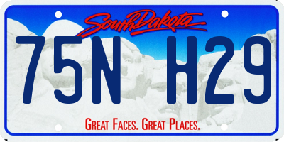 SD license plate 75NH29