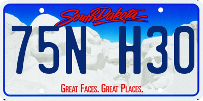 SD license plate 75NH30