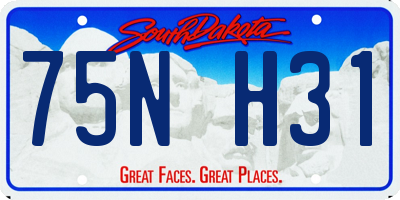 SD license plate 75NH31
