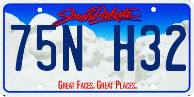 SD license plate 75NH32