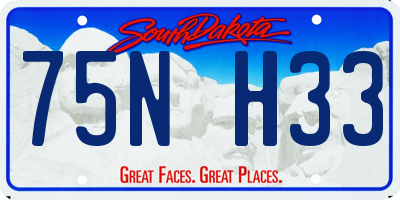 SD license plate 75NH33