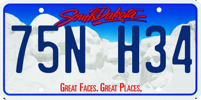 SD license plate 75NH34