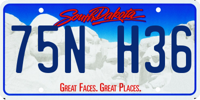 SD license plate 75NH36