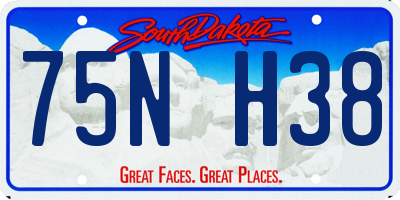 SD license plate 75NH38