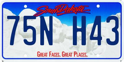 SD license plate 75NH43