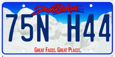 SD license plate 75NH44