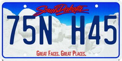 SD license plate 75NH45