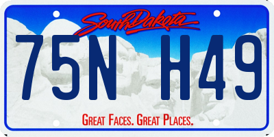 SD license plate 75NH49