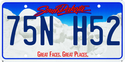 SD license plate 75NH52