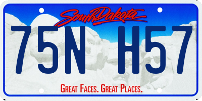 SD license plate 75NH57