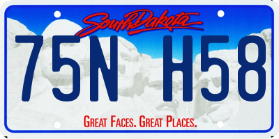 SD license plate 75NH58