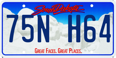 SD license plate 75NH64