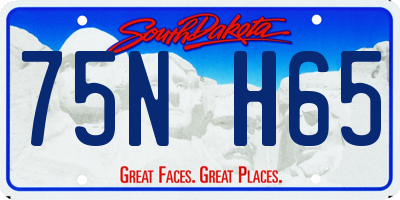 SD license plate 75NH65