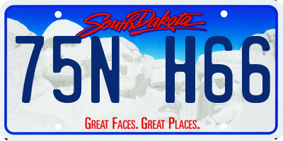 SD license plate 75NH66