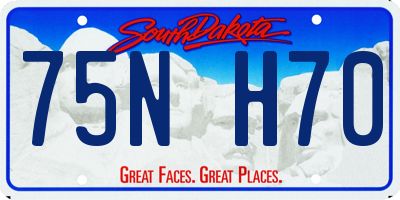 SD license plate 75NH70
