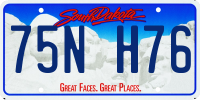 SD license plate 75NH76