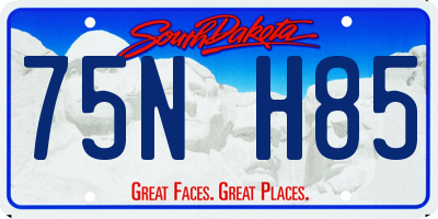 SD license plate 75NH85