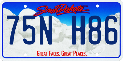 SD license plate 75NH86