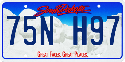 SD license plate 75NH97