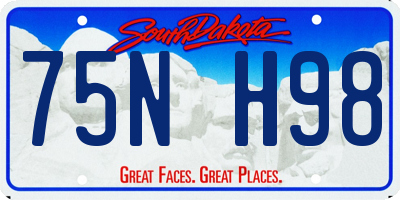 SD license plate 75NH98