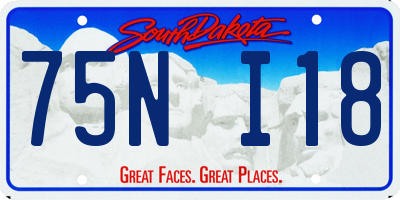 SD license plate 75NI18