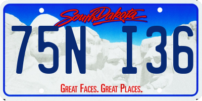SD license plate 75NI36