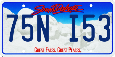 SD license plate 75NI53