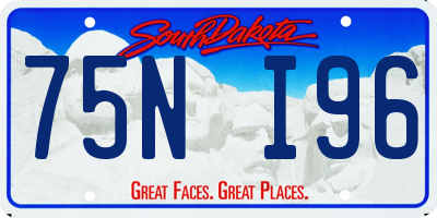 SD license plate 75NI96