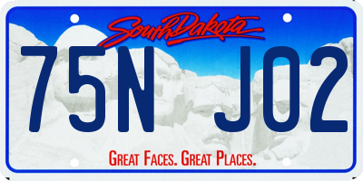 SD license plate 75NJ02