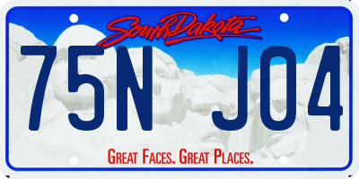 SD license plate 75NJ04