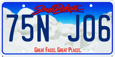 SD license plate 75NJ06