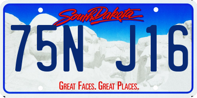 SD license plate 75NJ16