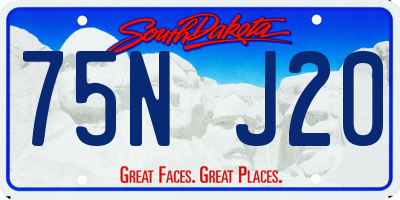 SD license plate 75NJ20