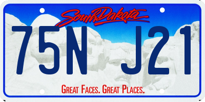 SD license plate 75NJ21