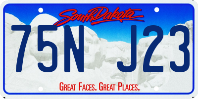 SD license plate 75NJ23