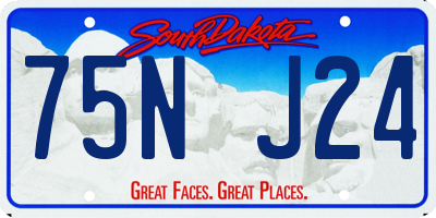 SD license plate 75NJ24