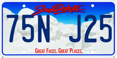 SD license plate 75NJ25