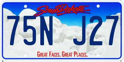 SD license plate 75NJ27