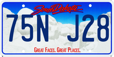 SD license plate 75NJ28