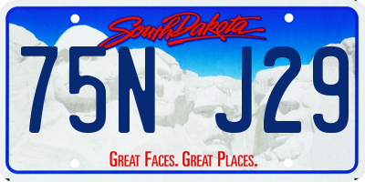 SD license plate 75NJ29