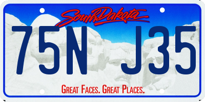 SD license plate 75NJ35